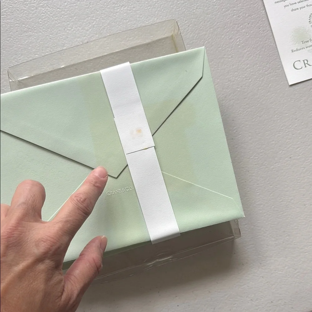 Crane & Co. Imprintable Flat Cards - Soft Mint Green